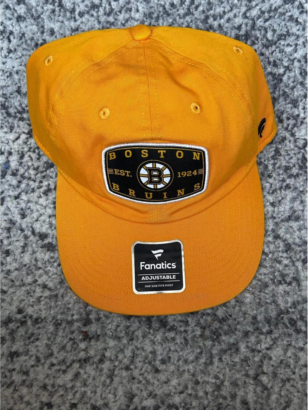 Boston Bruins Hat Fanatics Adjustable Slouch Cap Yellow Gold NHL Hockey NWT